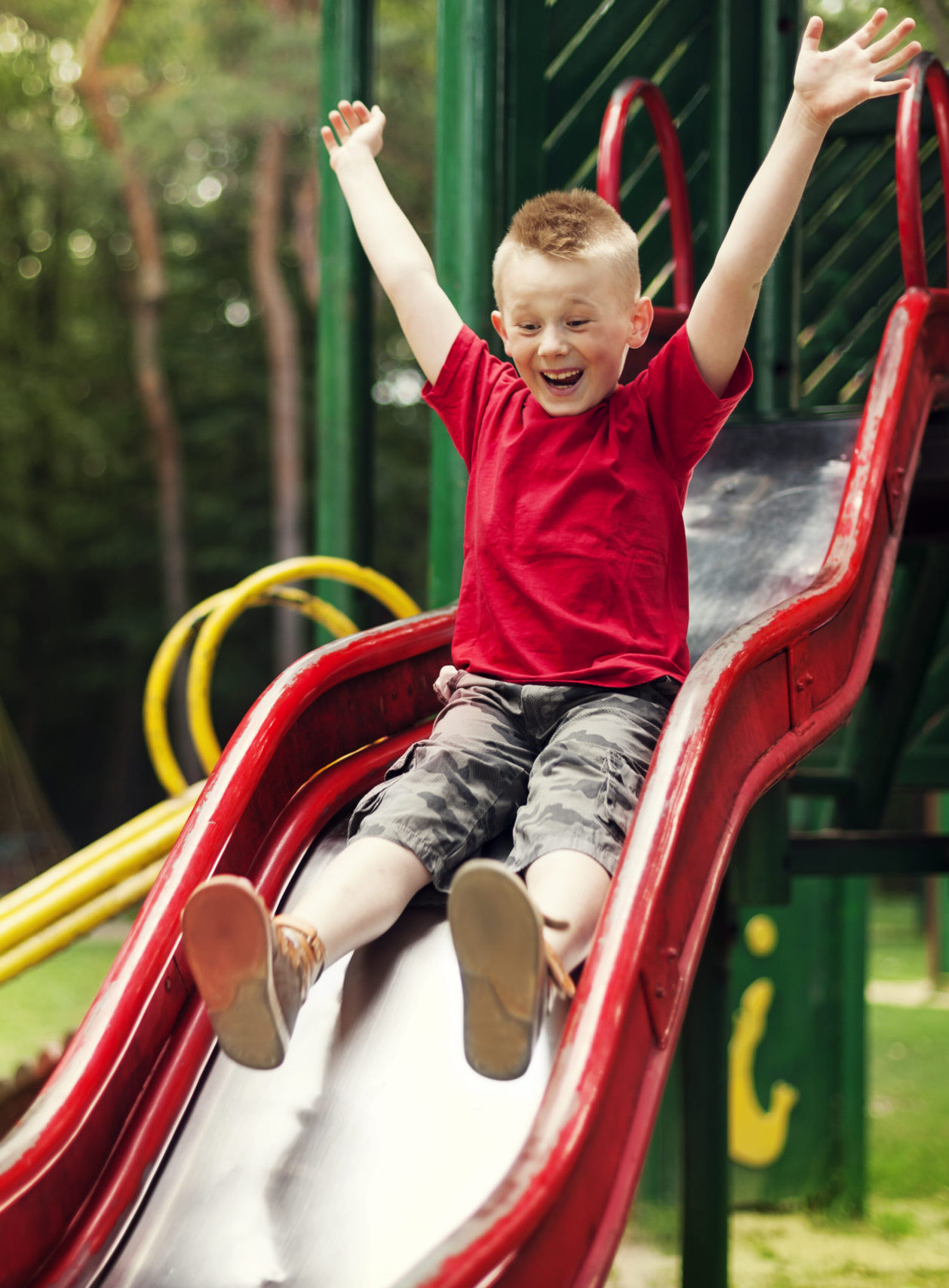 Active,Boy,Sliding,Down